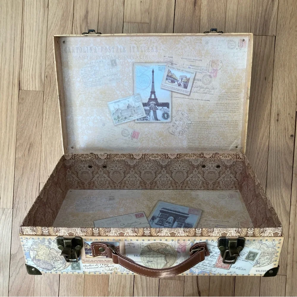 “Punch Studio Kirshner Decorative Arts ” Paris Postcards Paperboard Suitcase